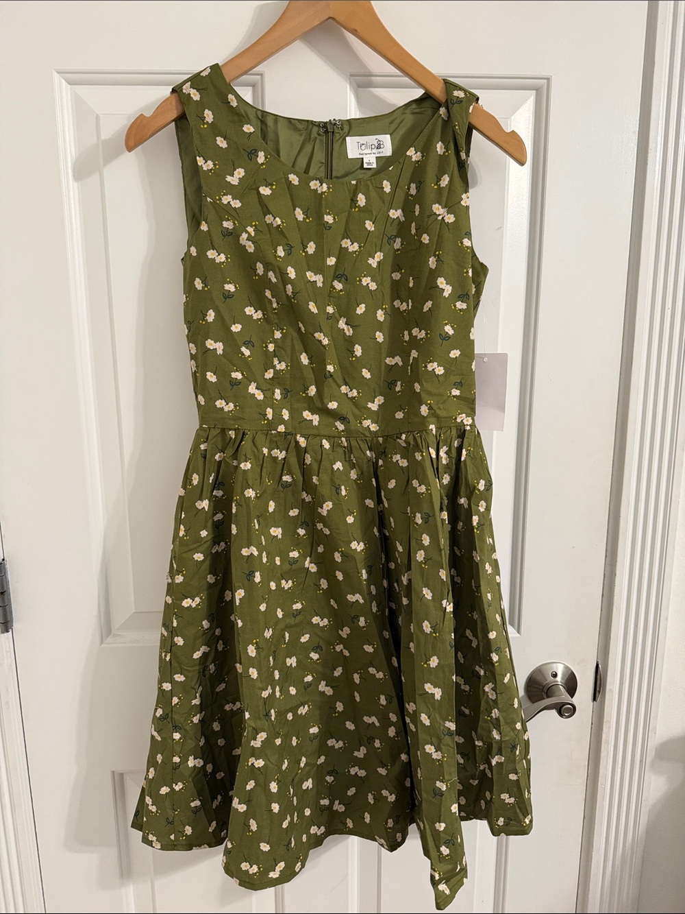Tulip B Olive Green Floral Dress
